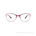 Super Quality Full Rim Cat Eye Shape Two Tones Metal Eyeglasses For All Women